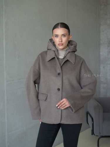 Пальто-пиджак с утепленным жилетом в цвете капучино