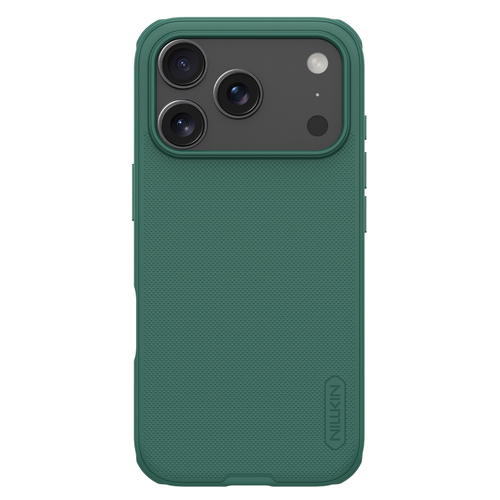 Противоударный чехол зеленого цвета (Dark Green) от Nillkin для iPhone 17 Pro, серия Super Frosted Shield Pro