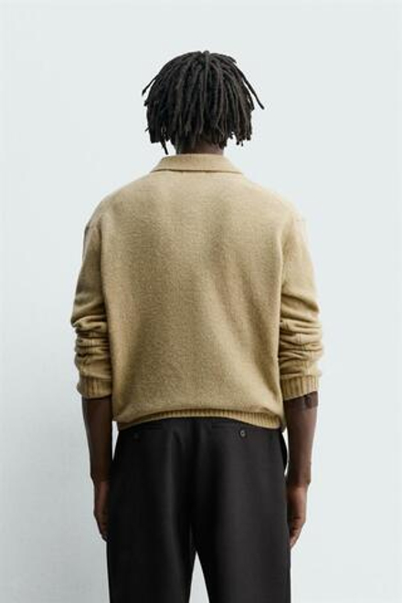 ZARA ШЕРСТЯНОЕ ПОЛО, СВЕТЛО-ЗЕЛЕНЫЙ