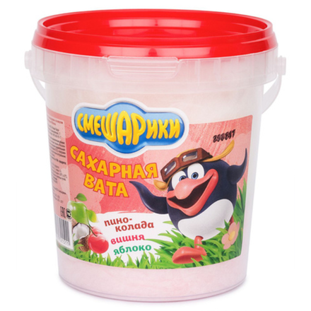 Сладкая вата Смешарики пино-колада/вишня/яблоко 50 гр