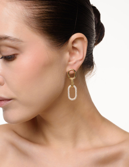 Серьги "Long Oval Shine" Gold