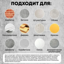 Грунтовка, грунт-концентрат 1:10 акриловый MaxiGrund, 1 л универсальная, для стен и потолков, глубокого проникновения, адгезионная, для наружных и внутренних работ