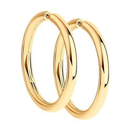 Серьги кольцо маленькие из серебра с золочением диаметр 10мм