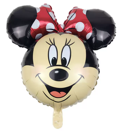 Фольгированный шарик "Маленькая голова Мини с крас. бантом" (112)10