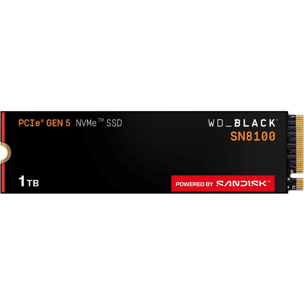 Твердотельный накопитель SSD 1Tb Western Digital Black SN8100 M2.2280 PCIe 5.0, 14900MBs/14000MBs, TBW 1200