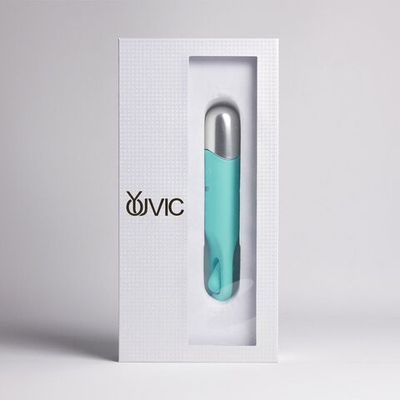 Бирюзовая многофункциональная вибропуля с щеточкой