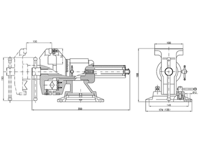 ЗУБР ЭКСПЕРТ-3D, 100 мм, многофункциональные слесарные тиски (32712-100)