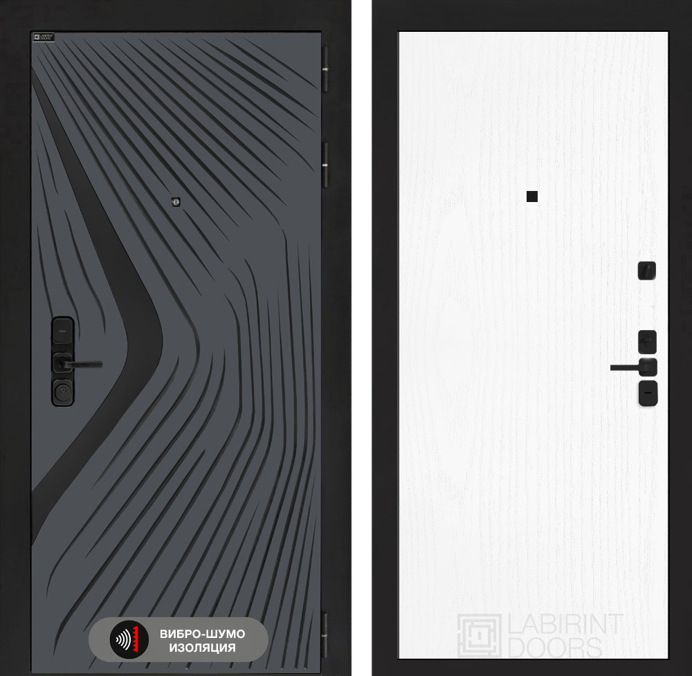 Входная дверь Лабиринт LEOLAB - 07 Белое дерево