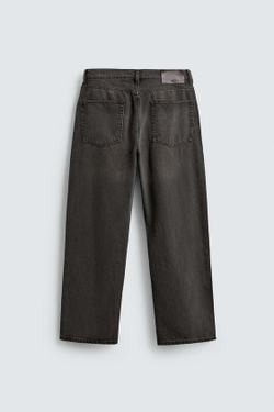 ZARA ДЖИНСЫ ПРЯМОГО КРОЯ RELAXED FIT, МЯГКИЙ СЕРЫЙ