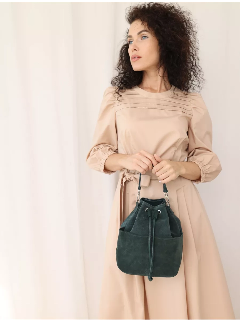 сумка через плечо маленькая натуральная замша