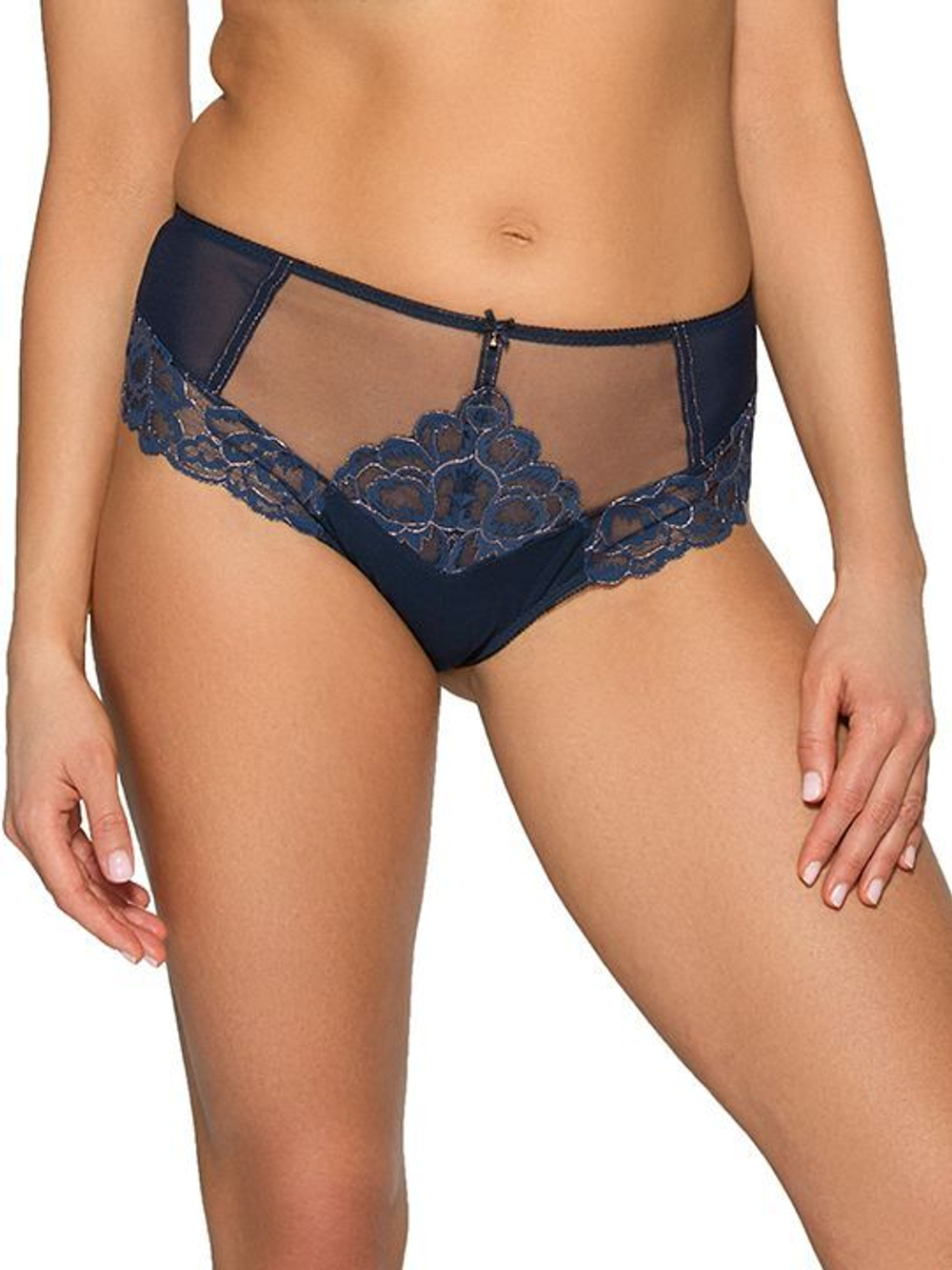 Тоненькие трусики-слипы с нежным кружевом (Размер: XL) (Цвет: нежно-розовый)