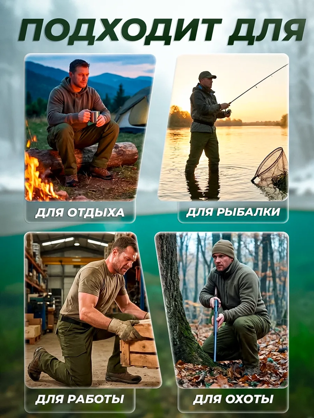 Брюки карго прямые