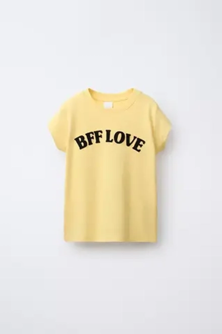ZARA ФУТБОЛКА С НАШИВКАМИ, ЖЕЛТЫЙ