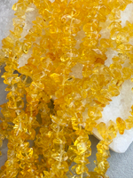 Стеклянные бусины галька 5-8 мм, нить 80 см, осенний