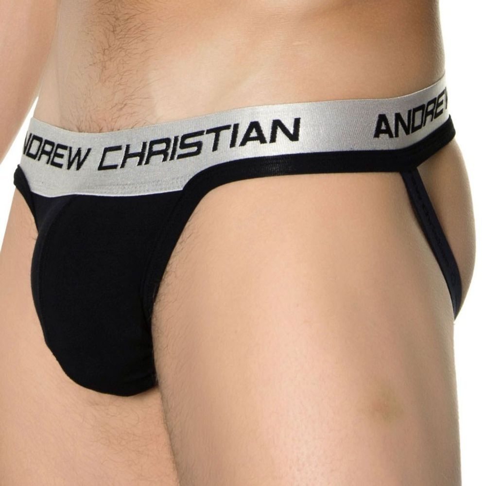 Мужские трусы джоки черные Andrew Christian Jock Black 13629
