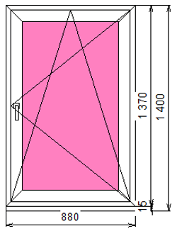 Пластиковое окно 1370 х 880 ТермА Эко