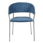 Стул Turin синий вельвет с хромированными ножками