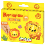 Карандаши восковые утолщенные 24 цв. круглые 11 мм ( Каляка-Маляка)