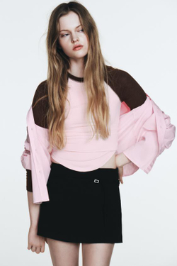 ZARA ЮБКА-ШОРТЫ С РЕМНЕМ, ЧЕРНЫЙ