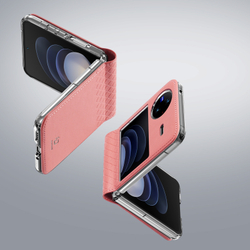 Чехол розового цвета с премиальной искусственной кожи для Vivo X Flip, серия Bril Series от Dux Ducis