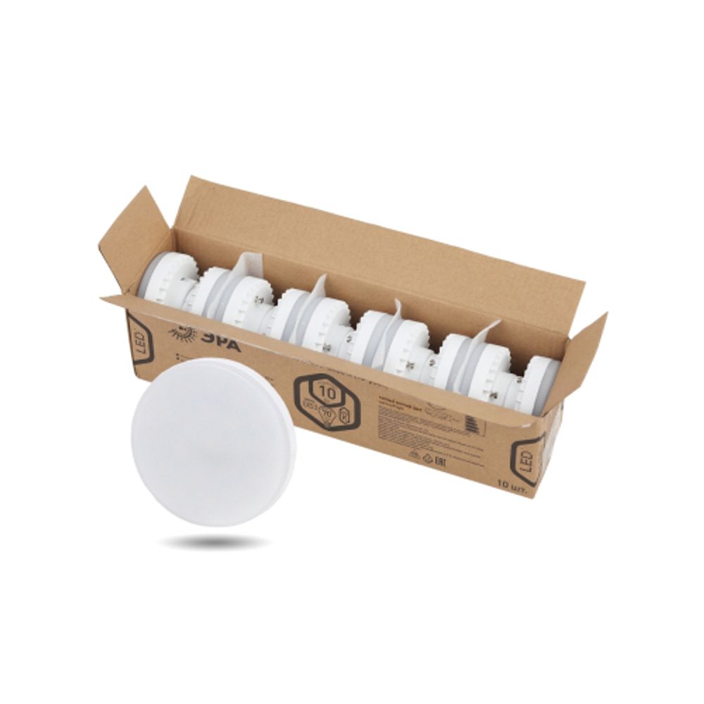 Лампочка светодиодная ЭРА RED LINE LED GX-10W-827-GX53 R (10-PACK) 10Вт таблетка теплый белый свет