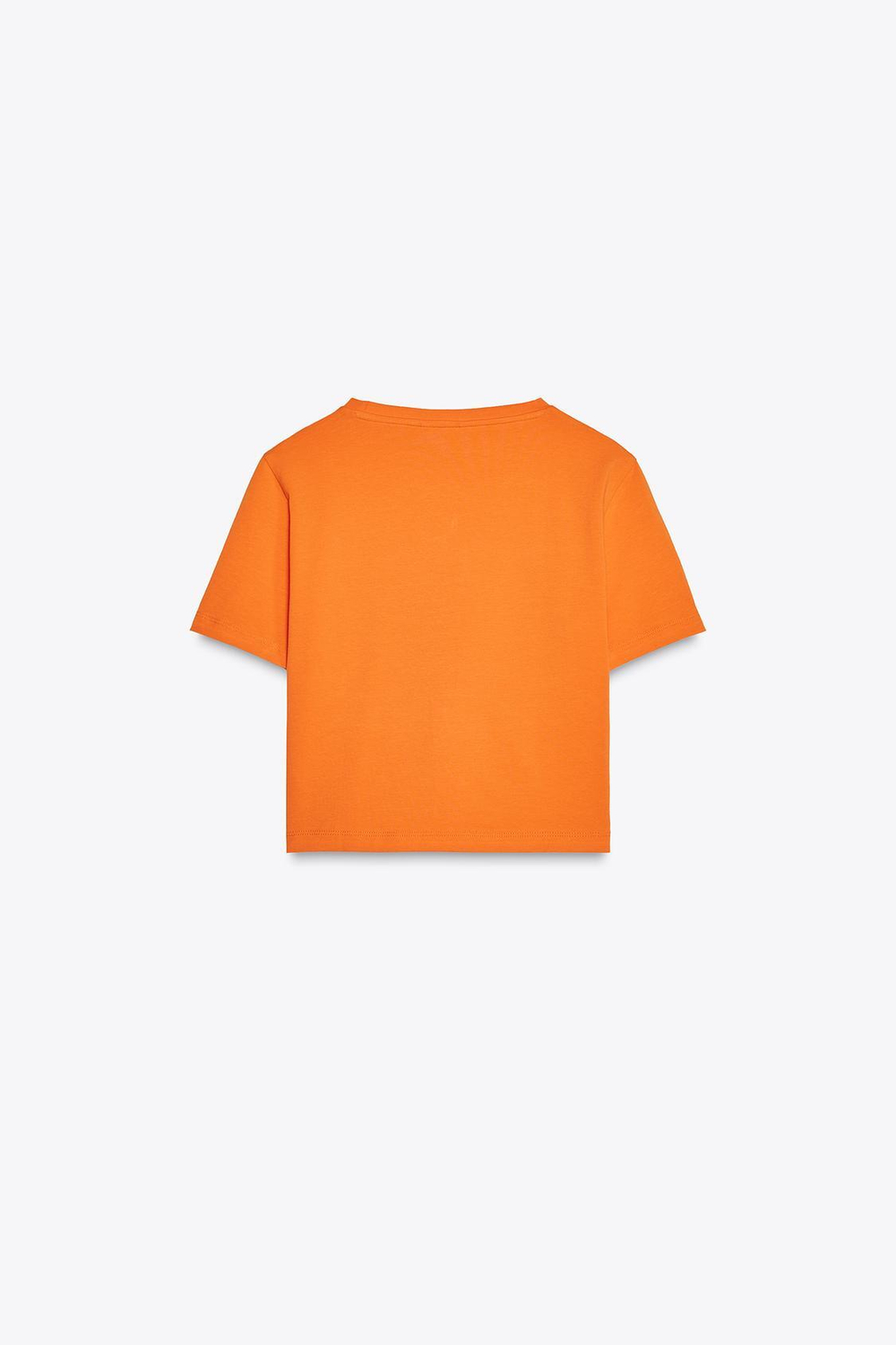 ZARA УКОРОЧЕННАЯ ФУТБОЛКА ИЗ ЭЛАСТИЧНОЙ ТКАНИ, ОРАНЖЕВЫЙ