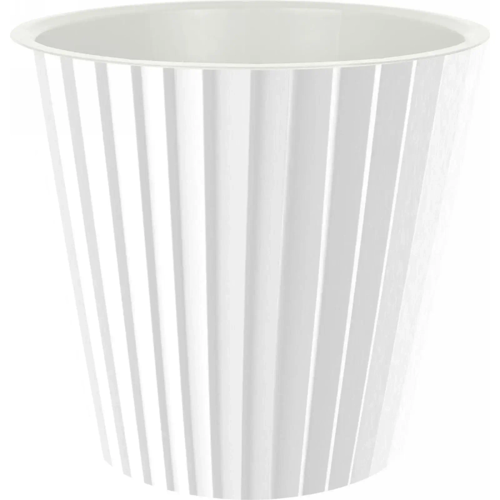 Горшок для цветов пластиковый 15,8л d-32см «Sand» c дренажной вставкой, на колесиках, белый