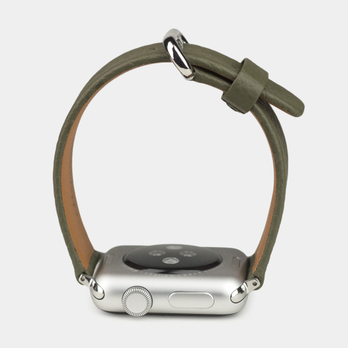 Ремешок для Apple Watch 40/41/42 mm из кожи теленка, зеленого цвета