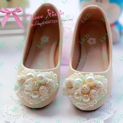 Балетки украшенные бусинами, жемчужинами и кружевом