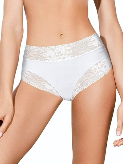 Трусики-слип со средней линией талии Soft lace (Размер: XL) (Цвет: белый)