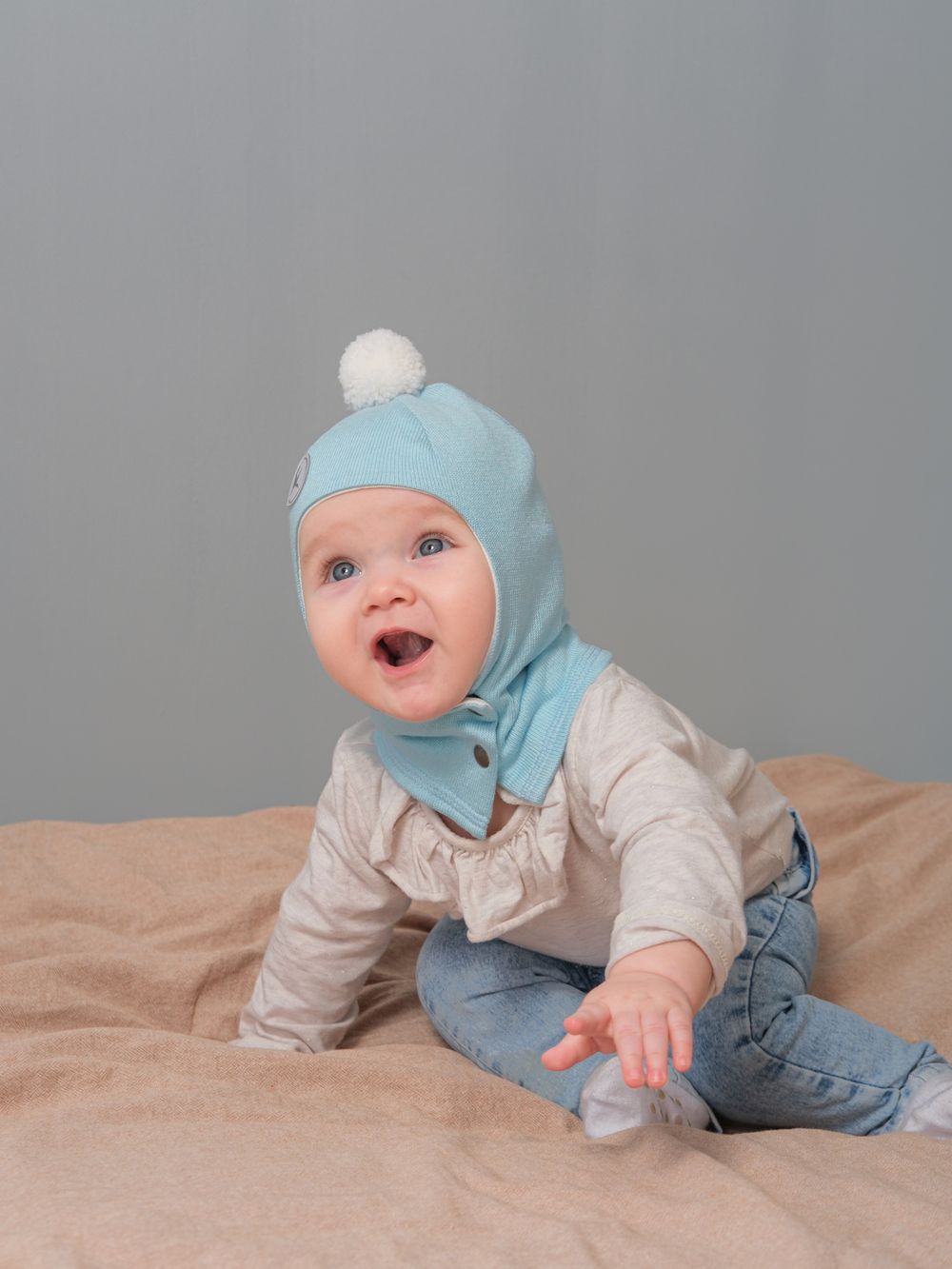 Шлем летний трикотажный (Голубой) БОН-БОН