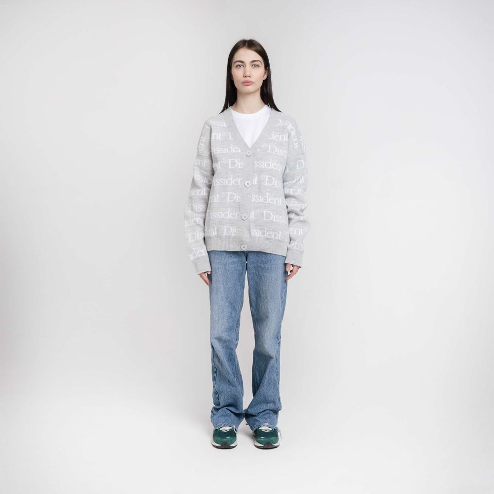 Кардиган Dissident Logo Pattern Серый