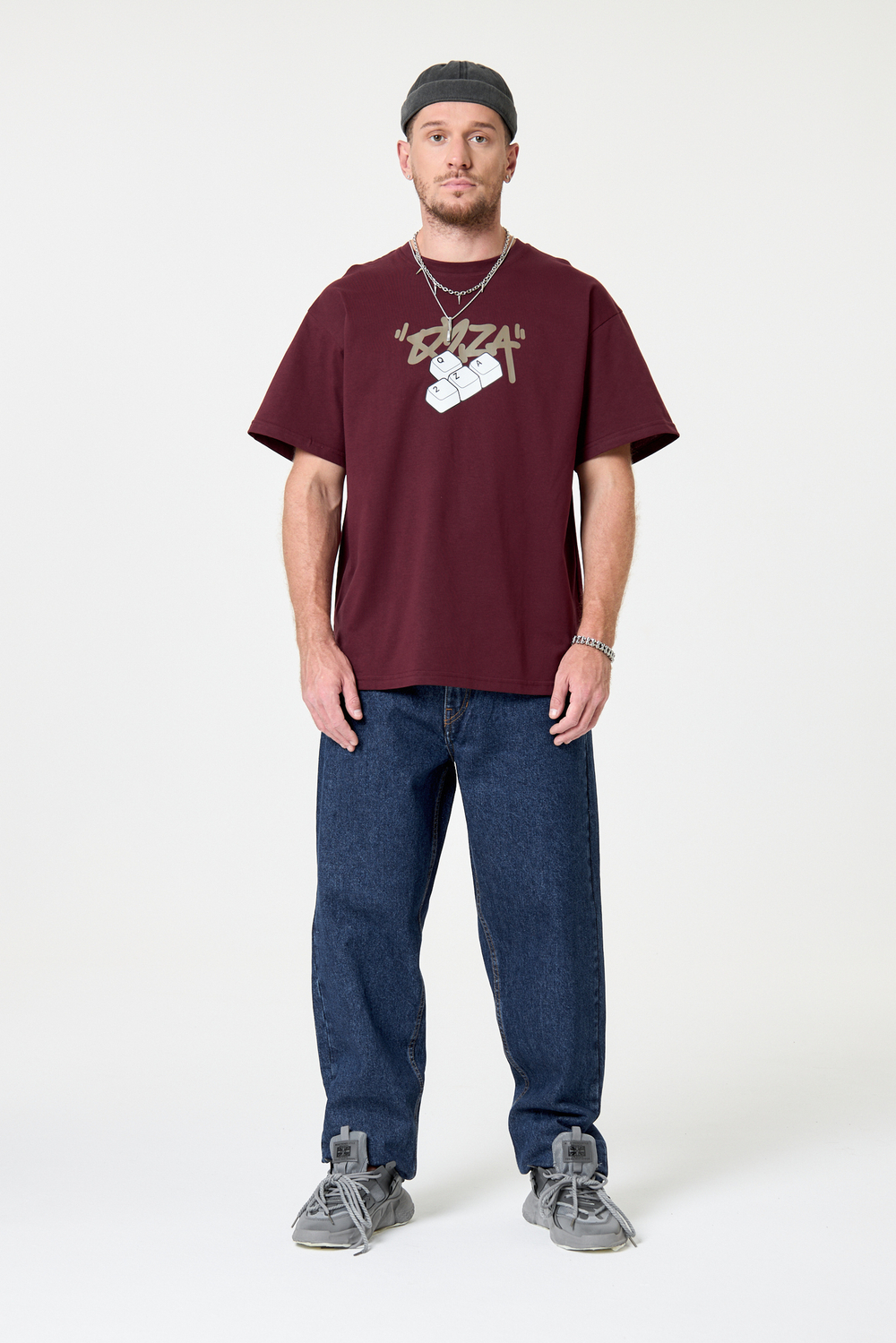 Футболка Q2ZA - "Клавиатура" (бордо)