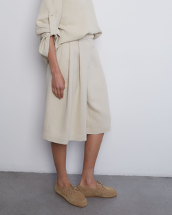 Бермуды из смесового льна Стелла Маккартни светло-бежевый