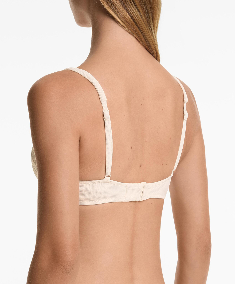 OYSHO Топ бикини с перекрещенными бретельками Piqué, экрю