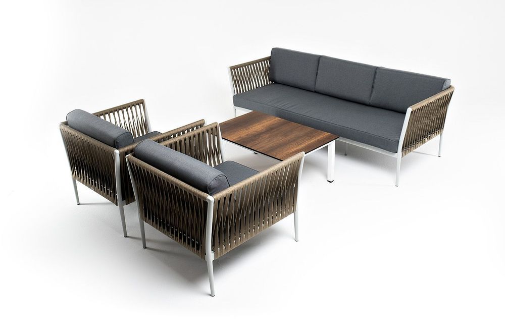 "Касабланка" лаунж-зона плетеная из роупа 5-местная, цвет серый