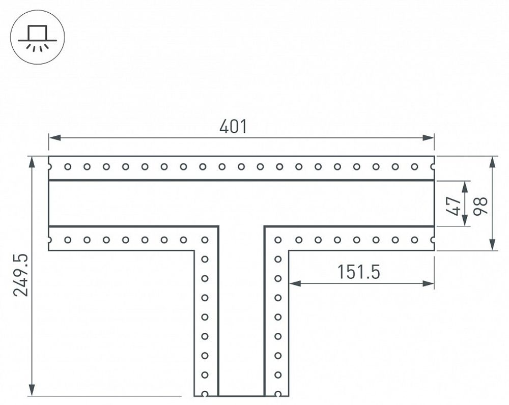 Соединитель угловой T-образный накладной Arlight S-LUX 030107