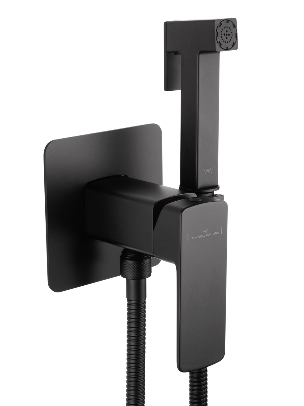 Смеситель с гигиеническим душем встраиваемый WONZON & WOGHAND EDGE, Черный матовый (WW-88829003-MB)