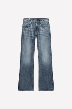 ZARA X LUDOVIC DE SAINT SERNIN ДЖИНСЫ-КЛЕШ ИЗ ВОЩЕНОЙ ТКАНИ, СИНИЙ