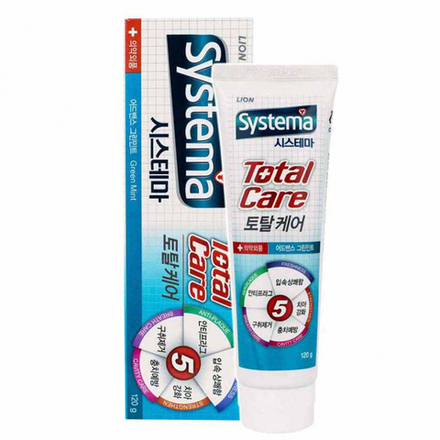 LION SystemaTotalTPgreenmint Зубная паста комплексный уход со вкусом мяты 120г