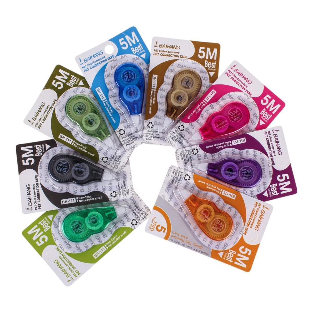 Корректирующая лента офисная 5мм*5м 8 дизайнов микс на блистере