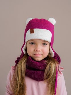 Шапка зимняя вязаная (Малина) ТЕДДИ