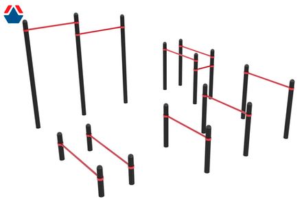 Воркаут комплекс с турниками, брусьями и перекладинами для прыжков К-108