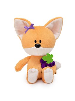 Мягкая игрушка Лисичка Лика с виноградом 15 см