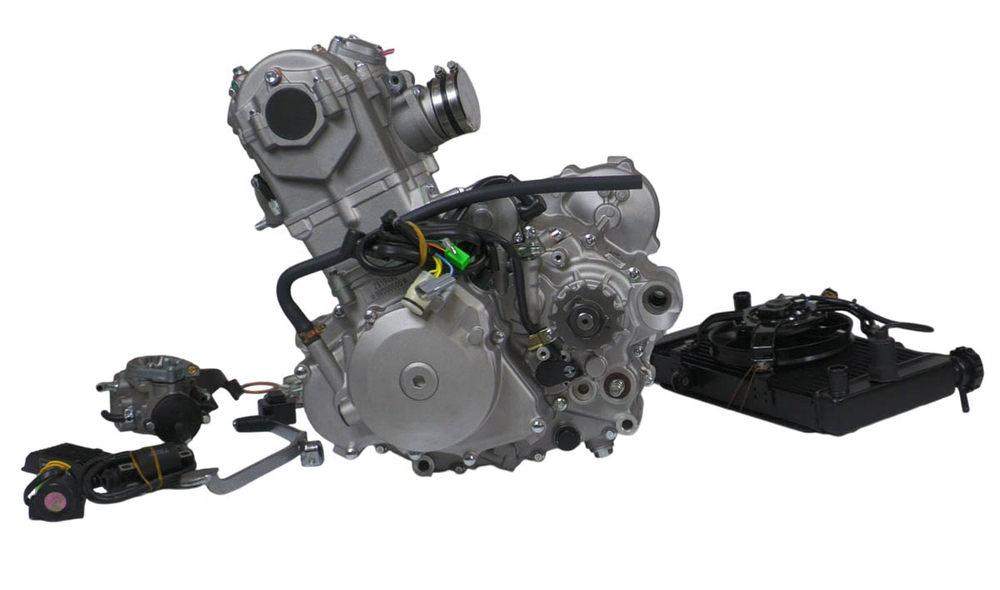 Двигатель 4т. 449 см3 194MQ, NC450, ZONGSHEN, 4х клап. (электростартер, жидкостное охлаждение)