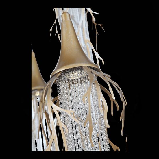 SL1116.203.09 Светильник подвесной ST-Luce Золотой с патиной/Золотой с  патиной, Никель LED 9*5W 300 SALICA