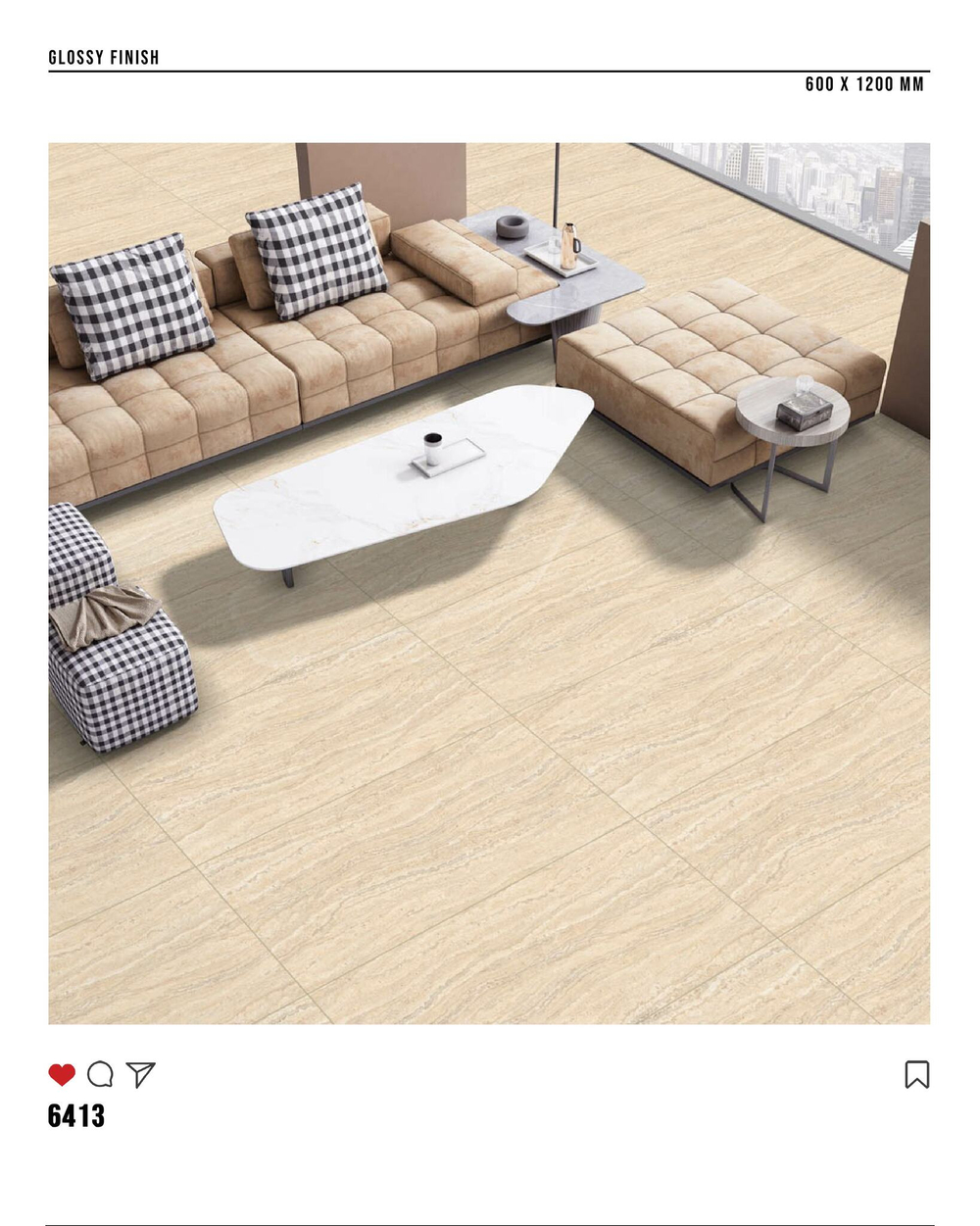 Керамогранит glossy №6, 60х120, 6413