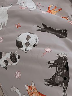 Постельное белье сатин Milky Garden "Kitties" 2-спальное Наволочка 70х70 см 2 шт Простынь 240x215 см Пододеяльник 175x215 см