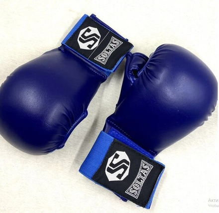Перчатки накладки для карате SOLTAS, цвет ,синий,