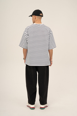 Футболка KUL'TURA OverSize "Basic" Полоска Черный